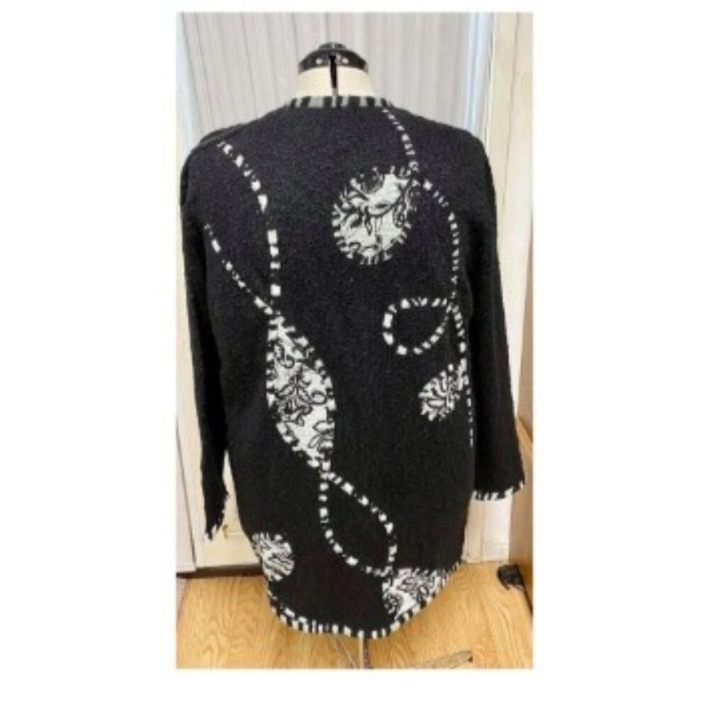 KOOS Of Course vintage black and white cardigan . Size large.